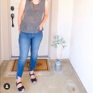 Gap Linen Blend Peplum Tank Size Small